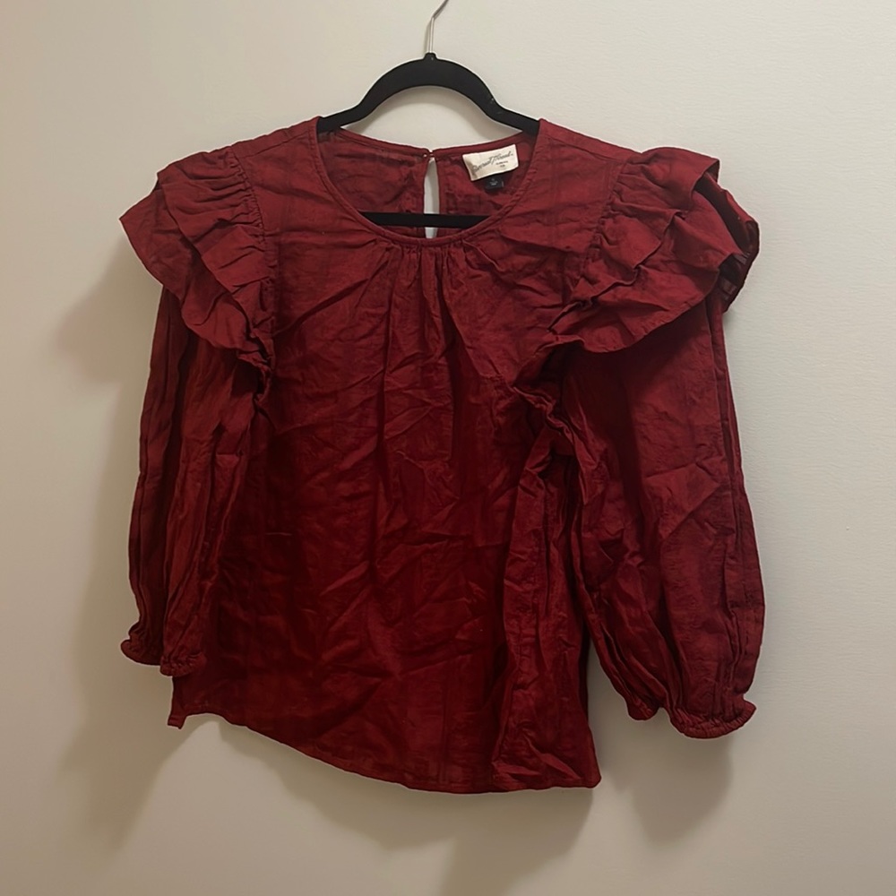 XL long sleeved red blouse